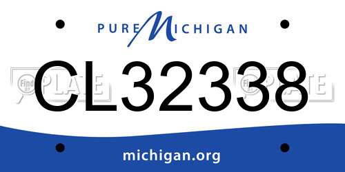 CL32338 Michigan License Plate