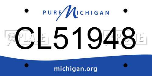 CL51948 Michigan License Plate