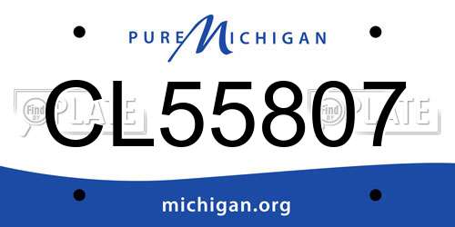 CL55807 Michigan License Plate