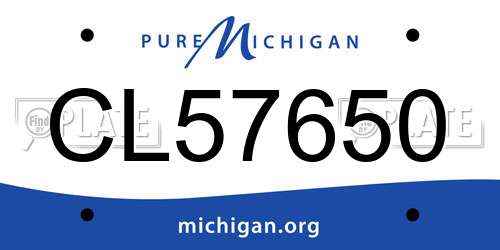 CL57650 Michigan License Plate
