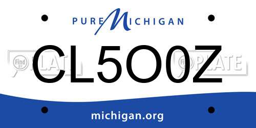 CL5O0Z Michigan License Plate