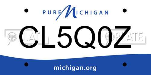 CL5Q0Z Michigan License Plate
