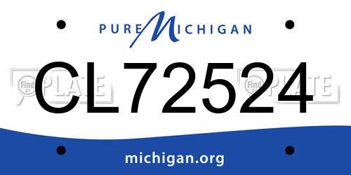 CL72524 Michigan License Plate