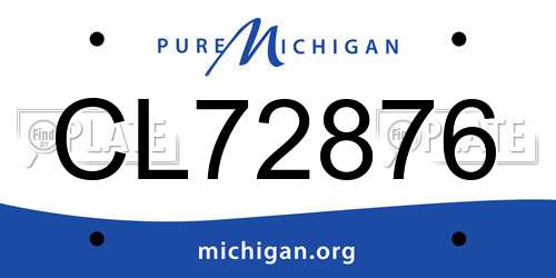 CL72876 Michigan License Plate