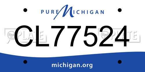 CL77524 Michigan License Plate