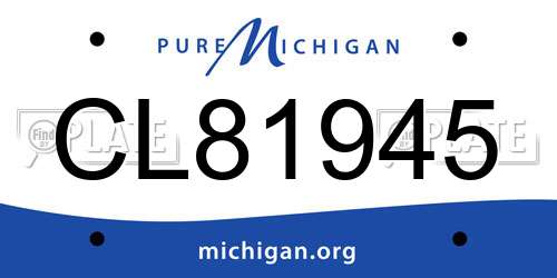 CL81945 Michigan License Plate