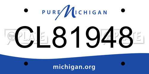 CL81948 Michigan License Plate