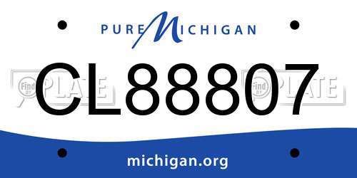 CL88807 Michigan License Plate