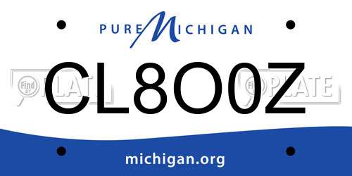 CL8O0Z Michigan License Plate
