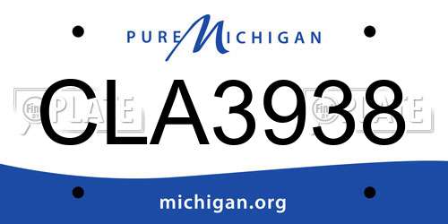 CLA3938 Michigan License Plate