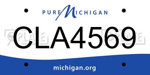 CLA4569 Michigan License Plate