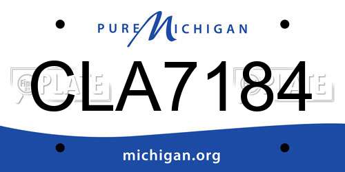 CLA7184 Michigan License Plate