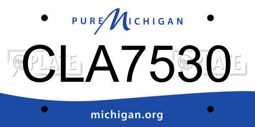 CLA7530 Michigan License Plate