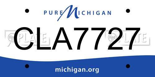 CLA7727 Michigan License Plate