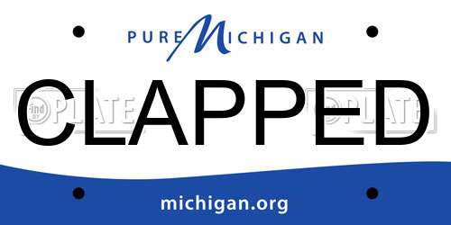 CLAPPED Michigan License Plate