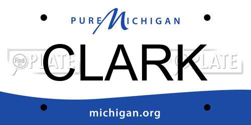 CLARK Michigan License Plate