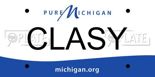 CLASY Michigan License Plate
