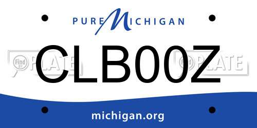 CLB00Z Michigan License Plate