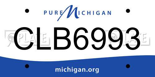 CLB6993 Michigan License Plate