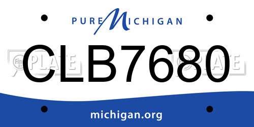 CLB7680 Michigan License Plate