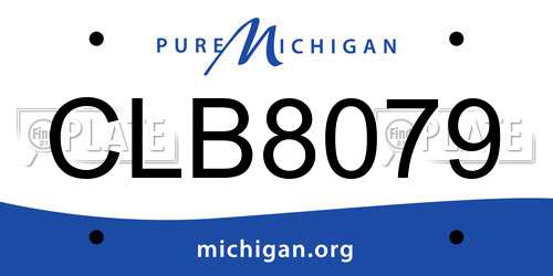 CLB8079 Michigan License Plate