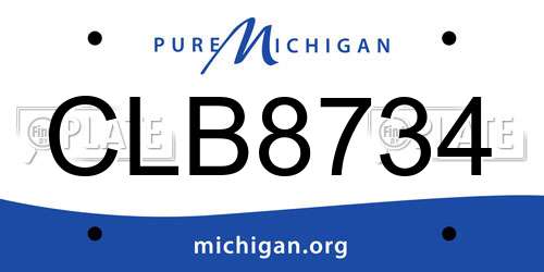 CLB8734 Michigan License Plate