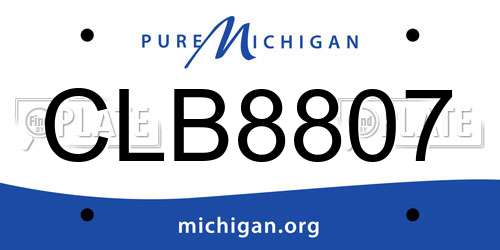 CLB8807 Michigan License Plate