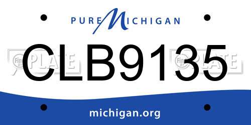 CLB9135 Michigan License Plate