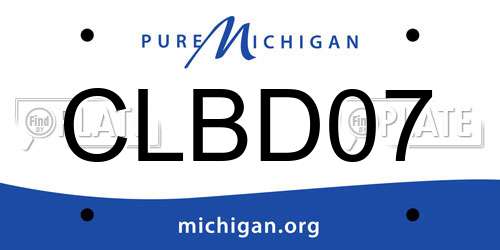 CLBD07 Michigan License Plate