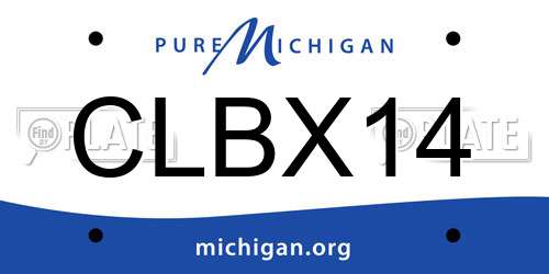CLBX14 Michigan License Plate