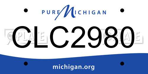 CLC2980 Michigan License Plate