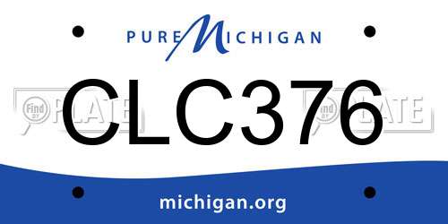 CLC376 Michigan License Plate