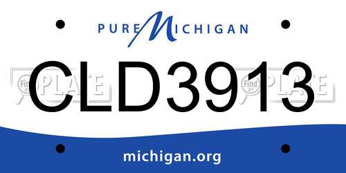 CLD3913 Michigan License Plate