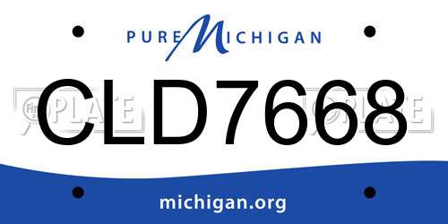 CLD7668 Michigan License Plate
