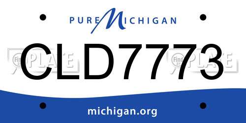 CLD7773 Michigan License Plate