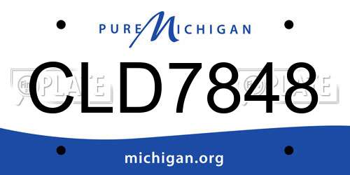 CLD7848 Michigan License Plate