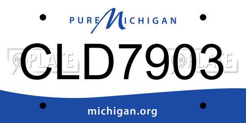 CLD7903 Michigan License Plate