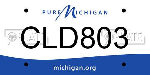 CLD803 Michigan License Plate
