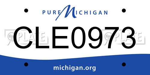 CLE0973 Michigan License Plate