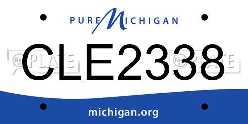 CLE2338 Michigan License Plate