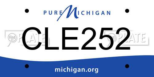 CLE252 Michigan License Plate