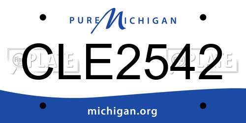 CLE2542 Michigan License Plate