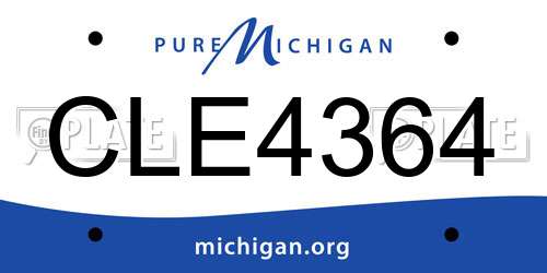 CLE4364 Michigan License Plate