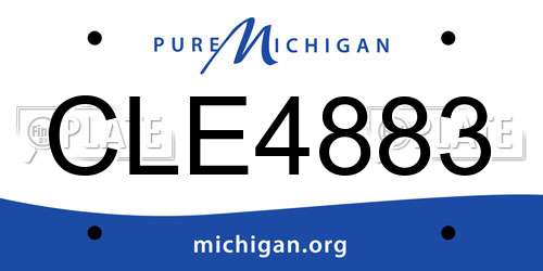 CLE4883 Michigan License Plate