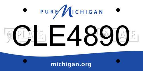 CLE4890 Michigan License Plate