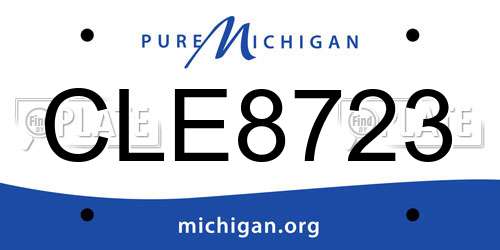 CLE8723 Michigan License Plate