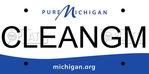 CLEANGM Michigan License Plate