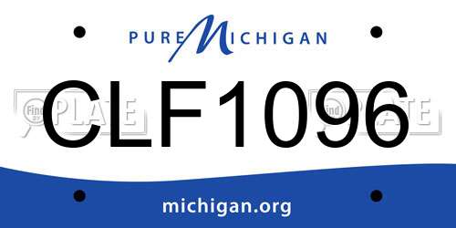 CLF1096 Michigan License Plate