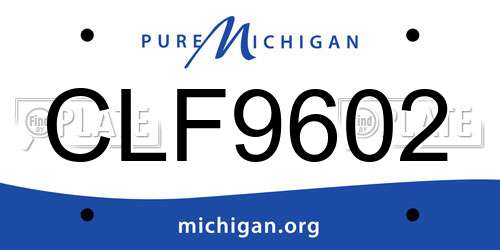 CLF9602 Michigan License Plate
