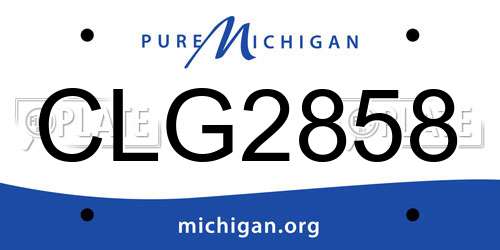 CLG2858 Michigan License Plate